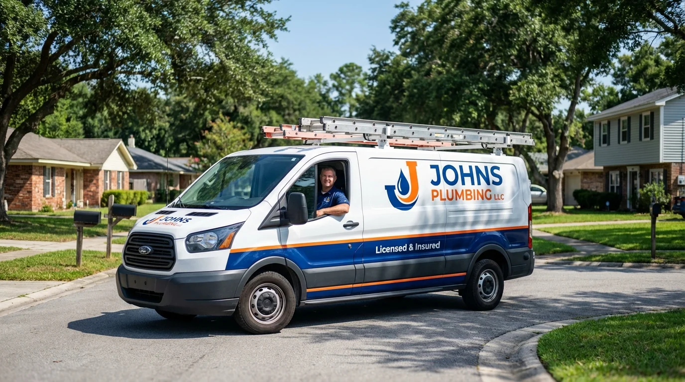 Johns Plumbing LLC service van in Lyman, WY