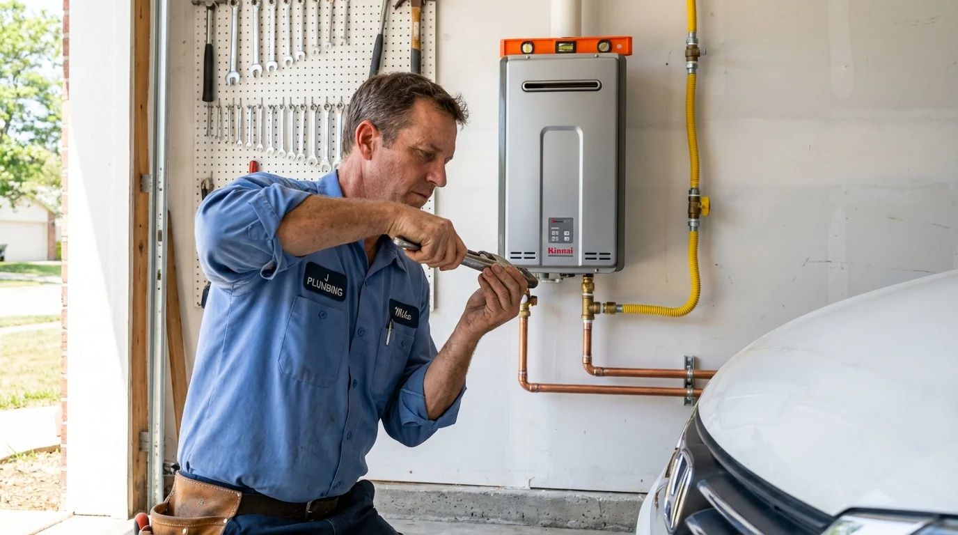 Tankless water heater installation by a Johns Plumbing LLC plumber in Lyman